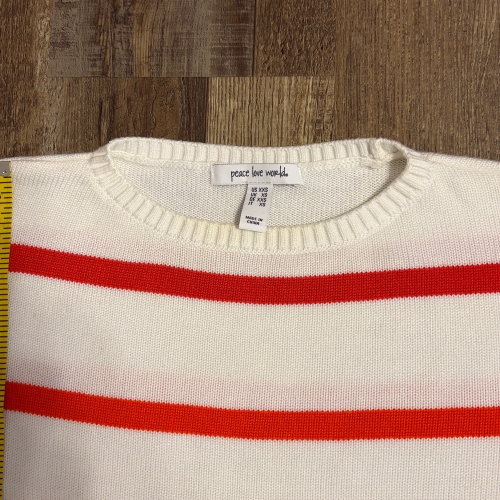 Peace Love World Striped Lightweight Sweater Size XXS - Picture 3 of 6